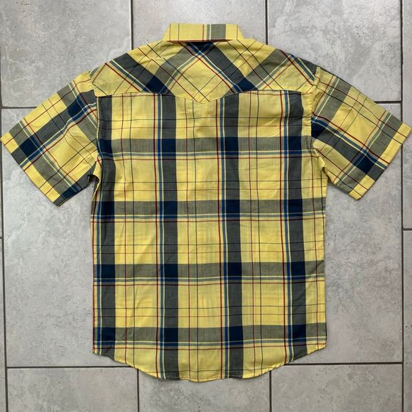 VINTAGE NWT Rustler Wrangler Size M Shirt Western Cowboy Pearl Snap Plaid - Picture 3 of 9